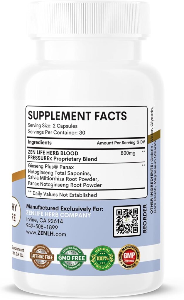 Blood PressuREx – Heart Health Blood Pressure Support Supplement Back 