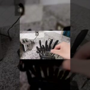 CHEESE & PIZZA?  Black Kitchen Knife Set Review Review Unboxing YOSFO Demo Test