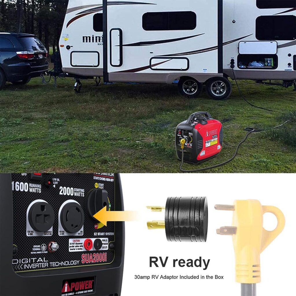 A-iPower Portable Inverter Generator, 2000W Ultra-Quiet RV Ready, EPA Compliant, Small  Ultra Lightweight For Backup Home Use, Tailgating  Camping (SUA2000iV)