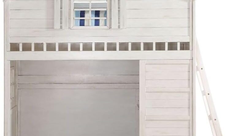 Acme Tree House Loft Bed in Weathered White and Washed Gray Review 1 acme tree house loft bed in weathered white and washed gray review