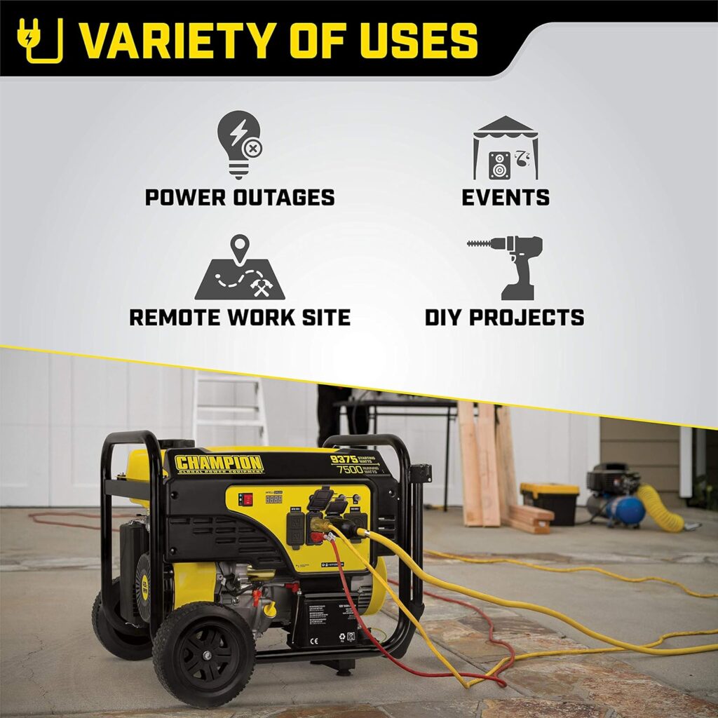 Champion Power Equipment 100813 9375/7500-Watt Portable Generator with Electric Start