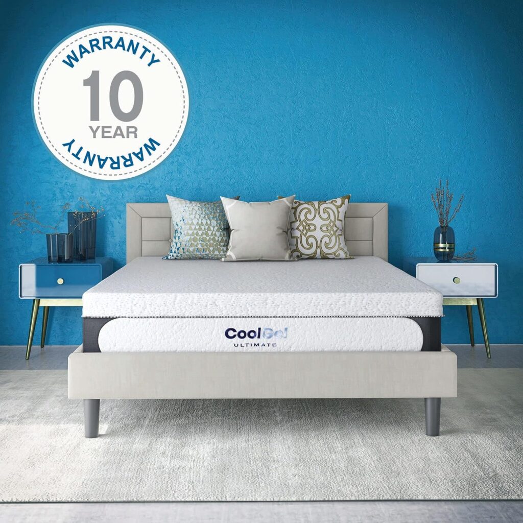 Classic Brands Cool Gel Memory Foam 14-Inch Mattress with 2 BONUS Pillows | CertiPUR-US Certified | Bed-in-a-Box, California King