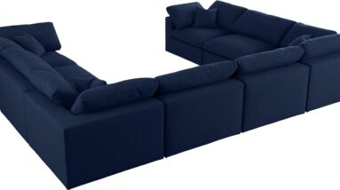 comfortable navy sectional review
