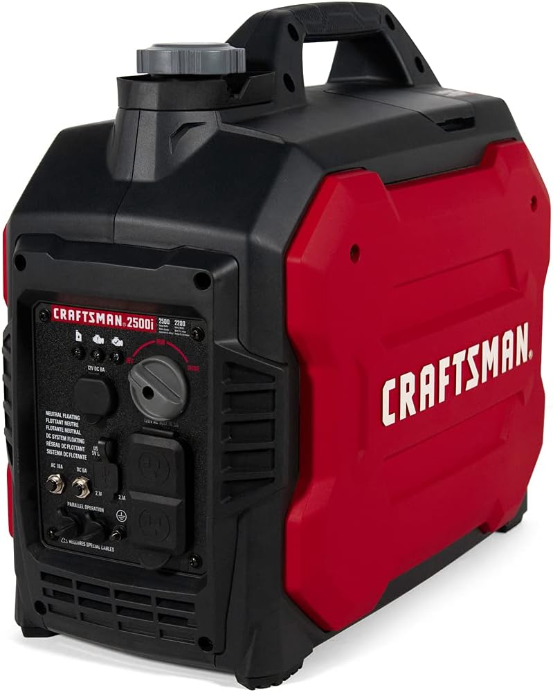 Craftsman C0010250 2,500-Watt Gas Portable Generator - Reliable Power for Outdoor Activities - Quiet Operation - Lightweight and Compact Design - Powered by Generac - 50 State/CARB Compliant