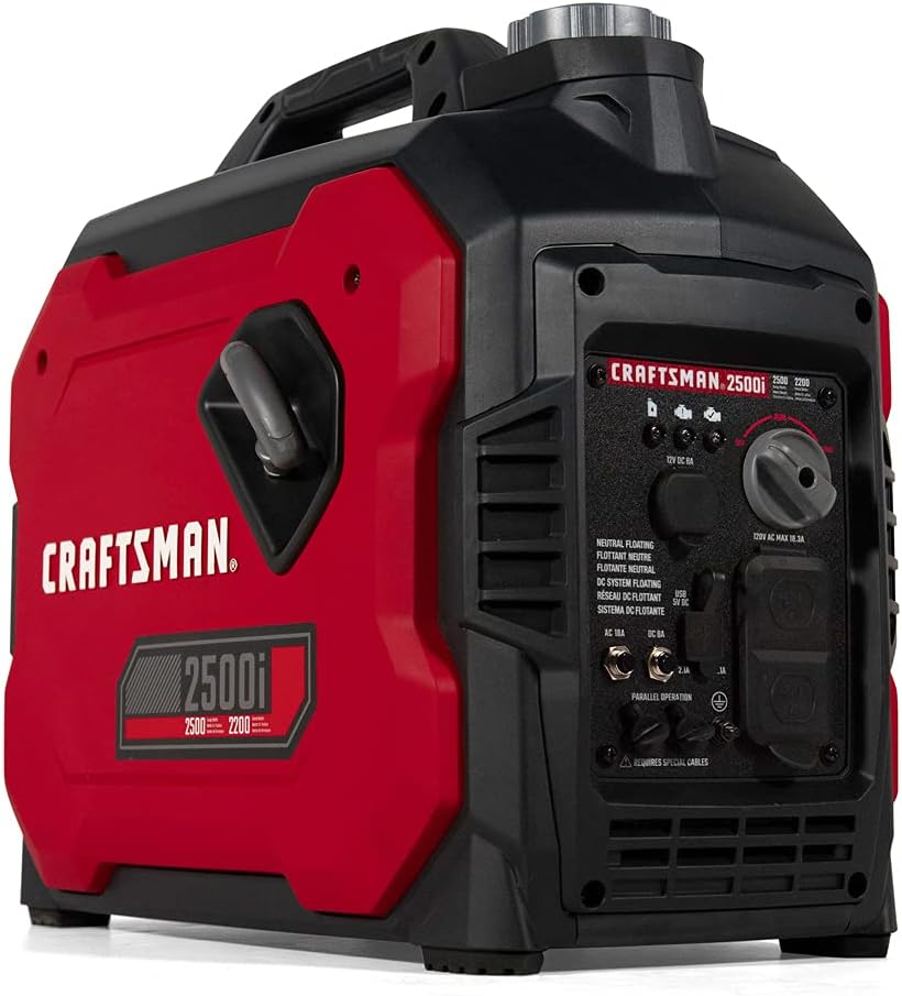 Craftsman C0010250 2,500-Watt Gas Portable Generator - Reliable Power for Outdoor Activities - Quiet Operation - Lightweight and Compact Design - Powered by Generac - 50 State/CARB Compliant Craftsman C0010250 2,500-Watt Gas Portable Generator - Reliable Power for Outdoor Activities - Quiet Operation - Lightweight and Compact Design - Powered by Generac - 50 State/CARB Compliant