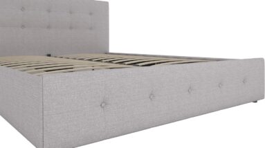 dhp rose upholstered platform bed review