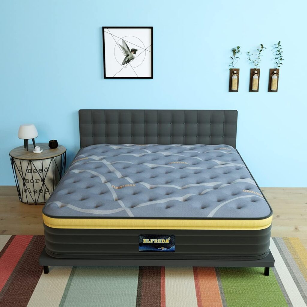 Elfreda Short Queen Mattress, RV Mattress (60x74 12 inch Pillow Top Innersprings Hybrid Mattress, Memory Foam and Pocket Spring Firm Mattress, Supportive  Pressure Relief Mattress, Bed in a Bag