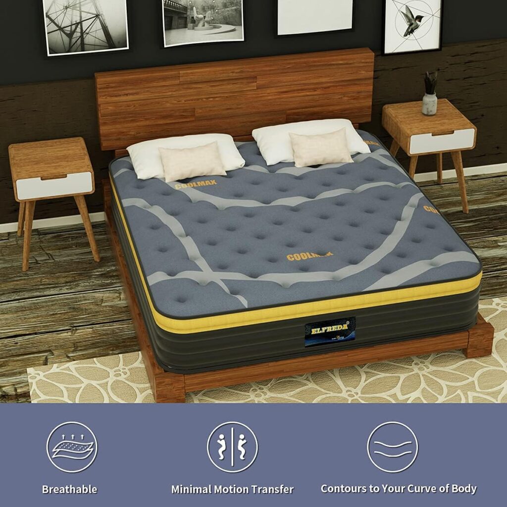 Elfreda Short Queen Mattress, RV Mattress (60x74 12 inch Pillow Top Innersprings Hybrid Mattress, Memory Foam and Pocket Spring Firm Mattress, Supportive  Pressure Relief Mattress, Bed in a Bag