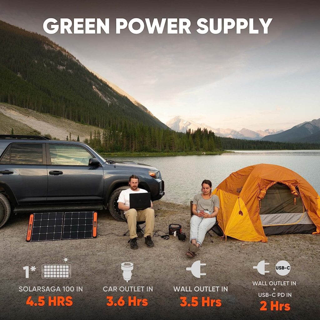 Explore 300 Portable Power Station + 1XSolarSaga 100Wï¼ Jackery Portable Solar Generator for Outdoor Adventure Car Camping