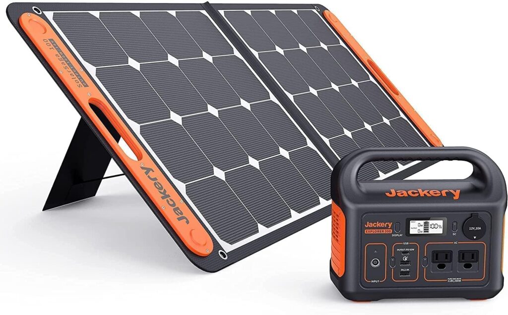 Explore 300 Portable Power Station + 1XSolarSaga 100Wï¼ Jackery Portable Solar Generator for Outdoor Adventure Car Camping