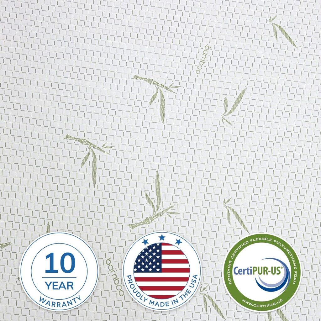 FONTOI Queen Size Mattress in a Box, 10 inch Bed Mattresses Made in USA with Breathable Bamboo Cover  Full Size Mattress in a Box, 10 inch Bed Mattresses, Cooling Gel Green Tea Memory Foam