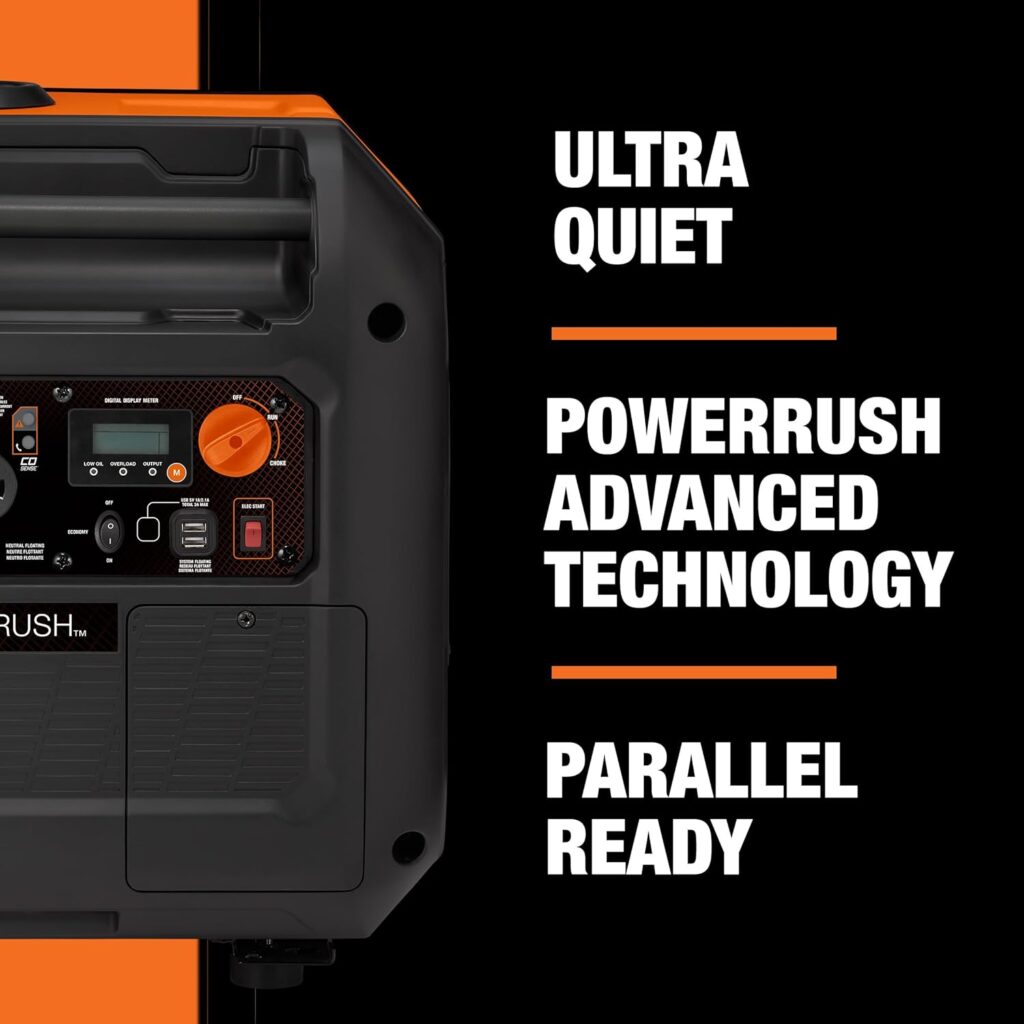 Generac 8250 GP2500i 2,500-Watt Gas Powered Portable Inverter Generator - Compact and Lightweight Design with Parallel Capability - Produces Clean, Stable Power - CARB Compliant