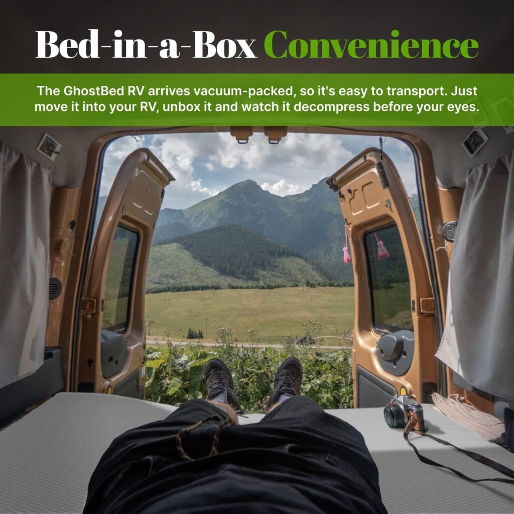 GhostBed 10 Inch RV Mattress Short King, Camper Mattress, Cool Gel Memory Foam Mattress, Low Profile RV King Mattress, Medium-Firm Feel, Made in The USA, RV King Short Mattress