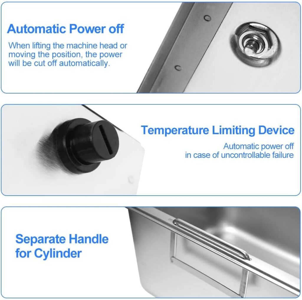 HOOCOO Commercial Electric Deep Fryer, Stainless Steel Deep Fryer with Basket Lid Capacity 10L (10.5QT) for Home Kitchen and Restaurant 1800W 120V