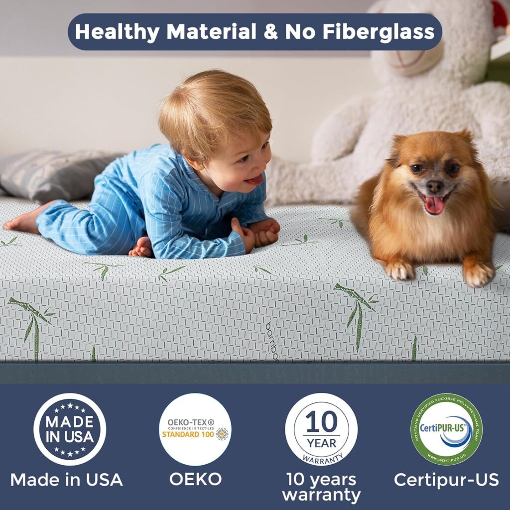 King Size Mattress in a Box, 10 Inch Gel Memory Foam Mattress with Bamboo Cover, Cooling Bed Mattress Made in USA, CertiPUR-US Certified King Size Mattress in a Box, 10 Inch Gel Memory Foam Mattress with Bamboo Cover, Cooling Bed Mattress Made in USA, CertiPUR-US Certified