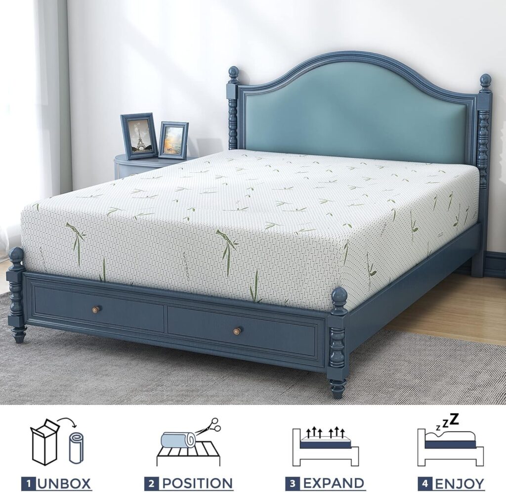 King Size Mattress in a Box, 10 Inch Gel Memory Foam Mattress with Bamboo Cover, Cooling Bed Mattress Made in USA, CertiPUR-US Certified King Size Mattress in a Box, 10 Inch Gel Memory Foam Mattress with Bamboo Cover, Cooling Bed Mattress Made in USA, CertiPUR-US Certified
