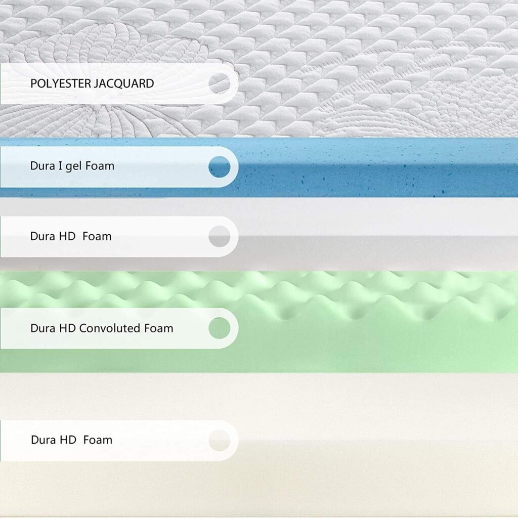 Olee Sleep 10 Inch Gel Infused Layer Top Memory Foam Mattress, King, Blue 18 inch Heavy Duty King Steel Slat, No Box Spring Needed, Metal, Black Olee Sleep 10 Inch Gel Infused Layer Top Memory Foam Mattress, King, Blue 18 inch Heavy Duty King Steel Slat, No Box Spring Needed, Metal, Black