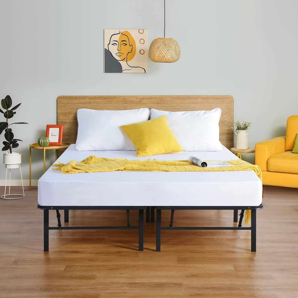 Olee Sleep 12 inch Hybrid Euro Box Top Pocket Spring Mattress (Queen), White/Grey  18 inch Heavy Duty Queen Steel Slat, No Box Spring Needed, Metal, Black Olee Sleep 12 inch Hybrid Euro Box Top Pocket Spring Mattress (Queen), White/Grey  18 inch Heavy Duty Queen Steel Slat, No Box Spring Needed, Metal, Black