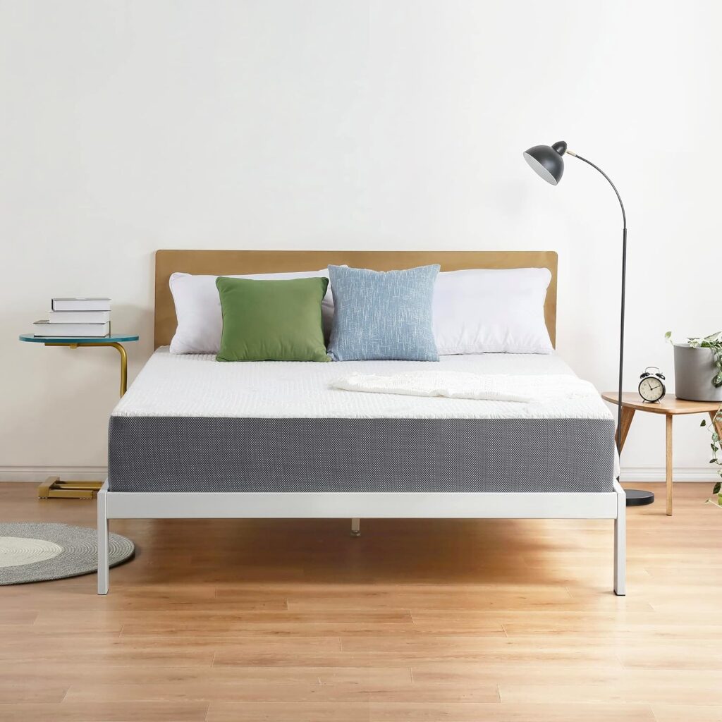 Olee Sleep 8 Inch Ventilated Gel Infused Memory Foam Mattress, CertiPUR-US® Certified, Gray, Full