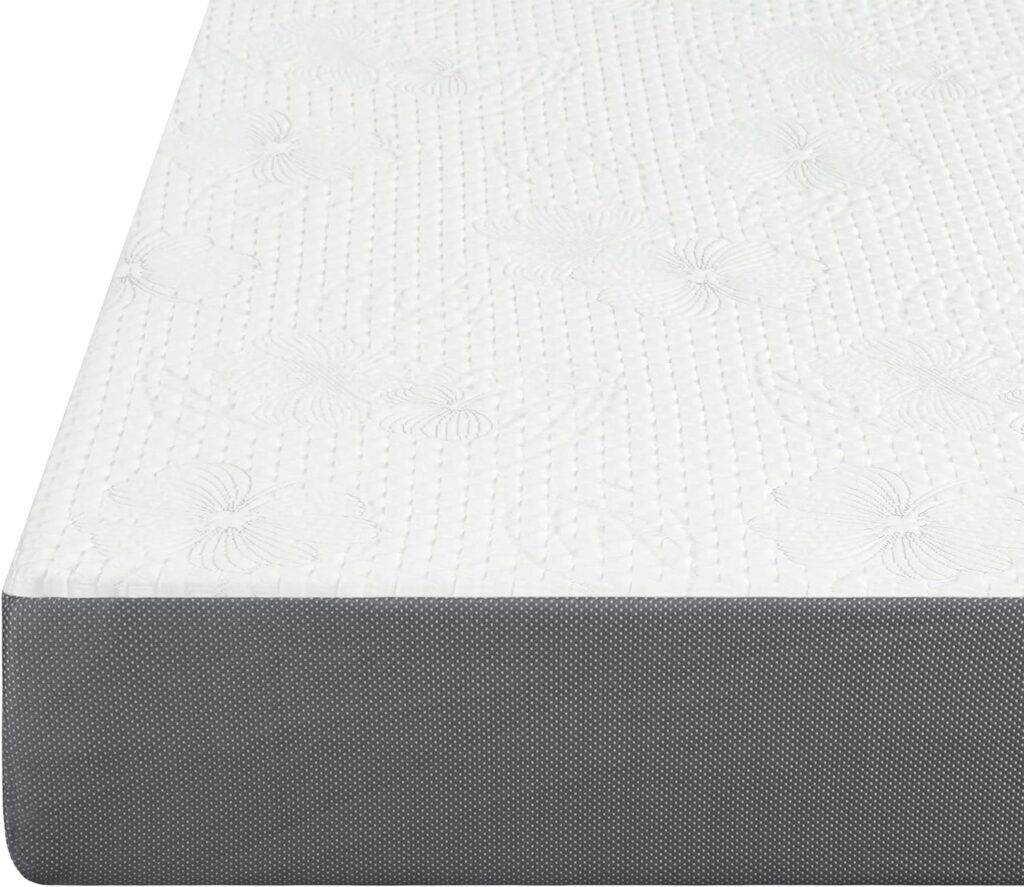 Olee Sleep 8 Inch Ventilated Gel Infused Memory Foam Mattress, CertiPUR-US® Certified, Gray, Full