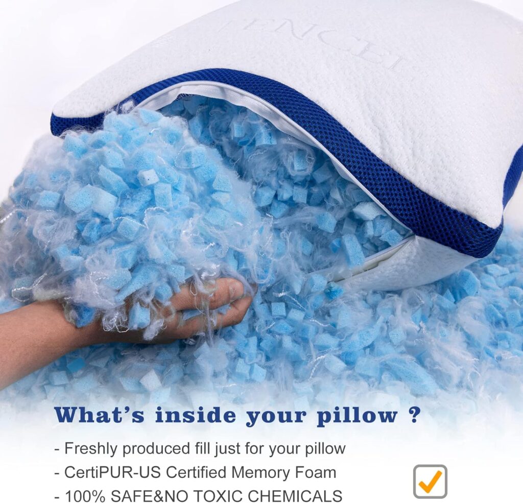 OYT 14 Queen Size Mattress and Queen Size Pillow 2 Pack, Gel Memory Foam Twin Bed Mattress in a Box and Cooling Shredded Memory Foam Pillows with CertiPUR-US Certified Foam for Sleep Supportive OYT 14 Queen Size Mattress and Queen Size Pillow 2 Pack, Gel Memory Foam Twin Bed Mattress in a Box and Cooling Shredded Memory Foam Pillows with CertiPUR-US Certified Foam for Sleep Supportive