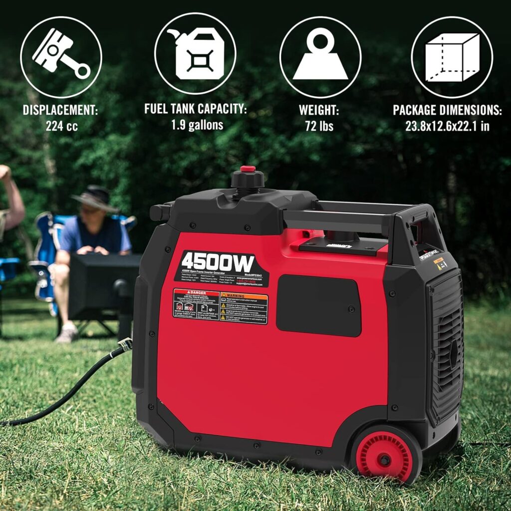 PowerSmart 2500-Watt Portable Gas Inverter Generator, Super Quiet, High Fuel-Efficient Generator, Lightweight, CARB Compliant PS5025