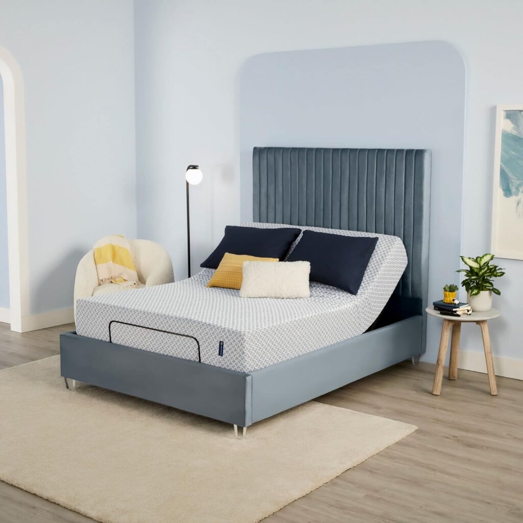 Serta - 10 inch Cooling Gel Memory Foam Mattress, Twin Size, Medium, Supportive, CertiPur-US Certified, 100-Night Trial - Sheep Retreat, Blue/White