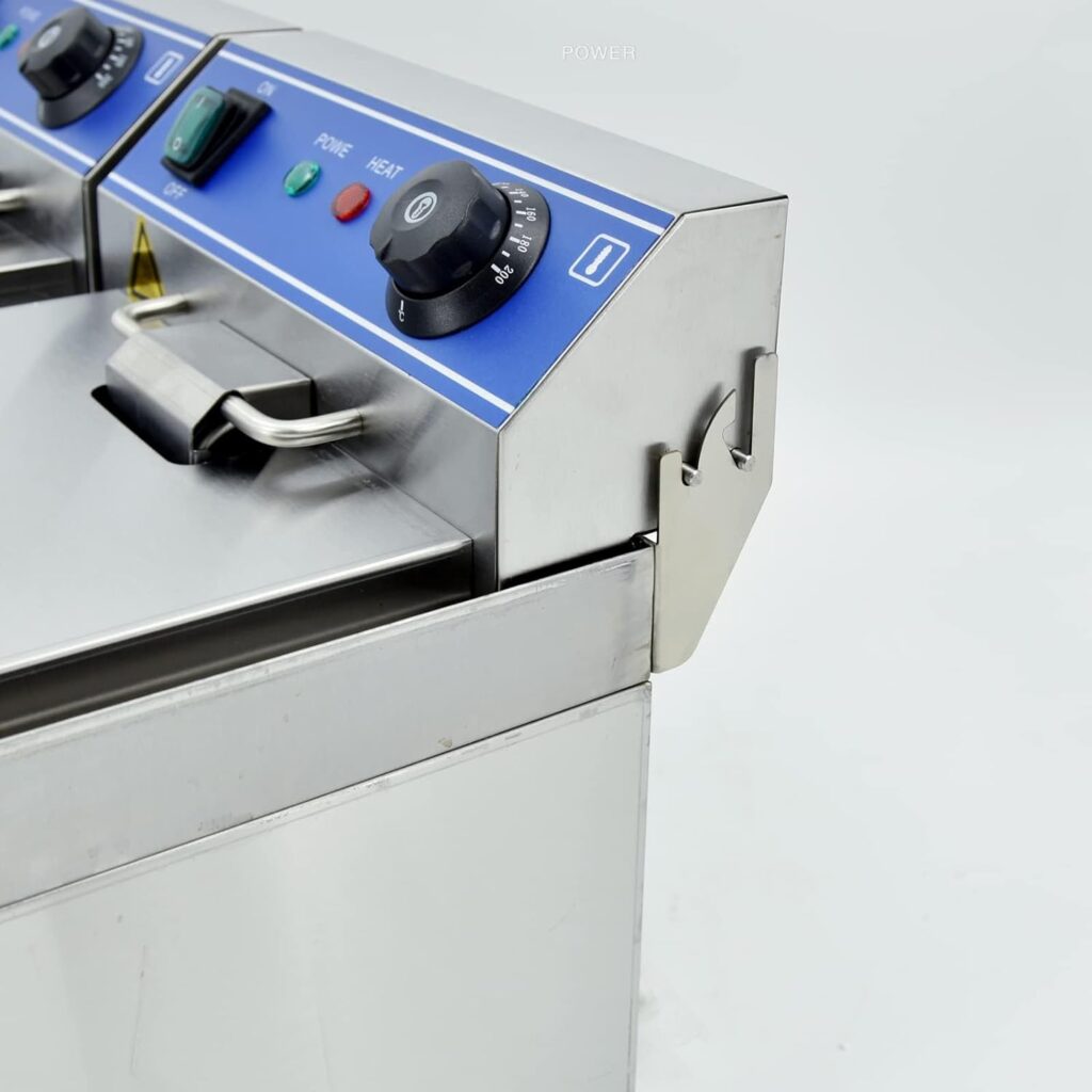 TAIMIKO Commercial Deep Fryer, Stainless Steel Countertop Doule Tank Electric Deep Fryer with Handle,Basket,Lid,Drain (1500W×2, 6L×2) TAIMIKO Commercial Deep Fryer, Stainless Steel Countertop Doule Tank Electric Deep Fryer with Handle,Basket,Lid,Drain (1500W×2, 6L×2)
