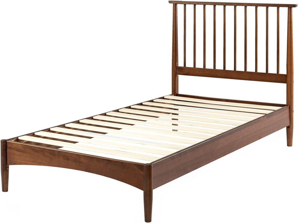 ZINUS Linda Mid Century Wood Platform Bed Frame / Solid Wood Foundation / Wood Slat Support / No Box Spring Needed / Easy Assembly, Twin