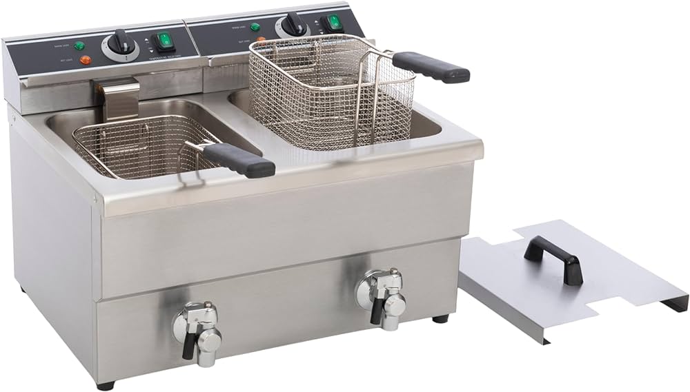 FSE DF-12L Electric Countertop Deep Fryer with 25 Pound Single Tank, Stainless Steel,Silver FSE DF-12L Electric Countertop Deep Fryer with 25 Pound Single Tank, Stainless Steel,Silver