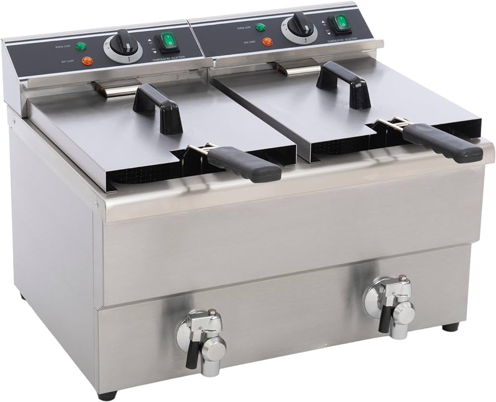 FSE DF-12L Electric Countertop Deep Fryer with 25 Pound Single Tank, Stainless Steel,Silver FSE DF-12L Electric Countertop Deep Fryer with 25 Pound Single Tank, Stainless Steel,Silver