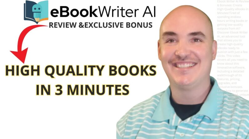 HOW I MADE A BOOK IN 3 MINUTES - ebookwriter ai review bonus - EBOOK WRITER AI DEMO