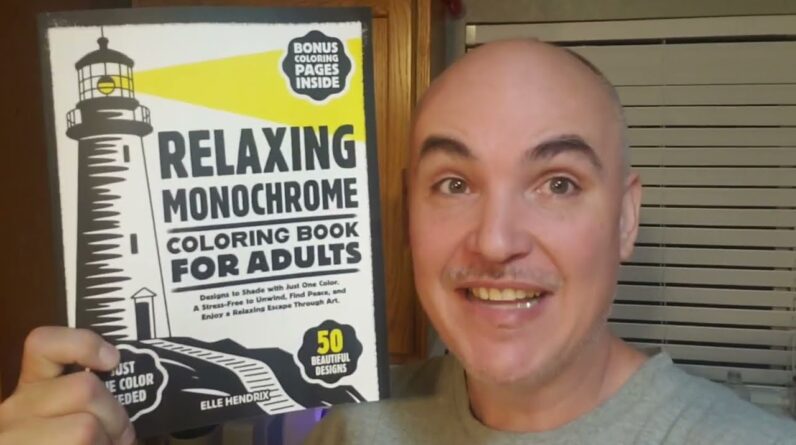 BEST ONE-COLOR-BOOK? Relaxing Monochrome Coloring Book Review Unboxing by Elle Hendrix