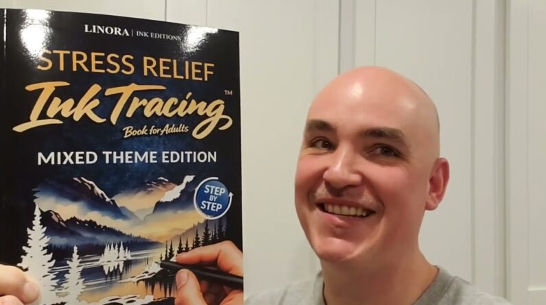 EASY INSTRUCTIONS? Stress Relief Ink Tracing Book Mixed Theme Review Unboxing Demo Test