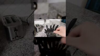 CHEESE & PIZZA?  Black Kitchen Knife Set Review Review Unboxing YOSFO Demo Test