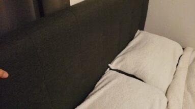 1 INCH - Review of Tuffted Apolstered  Headboard Review Unboxing Flash Furniture Demo Test