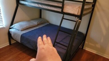 SLEEP 3 - Review of  Metal Bunk Bed, Black Twin over Full Review Unboxing DHP Demo Test
