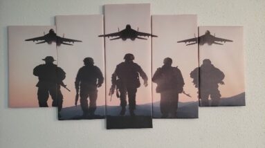 JUMPS OFF Wall - Review of  Soldiers Sunset Planes canvas 5p Review Unboxing CNBPIC Demo Test