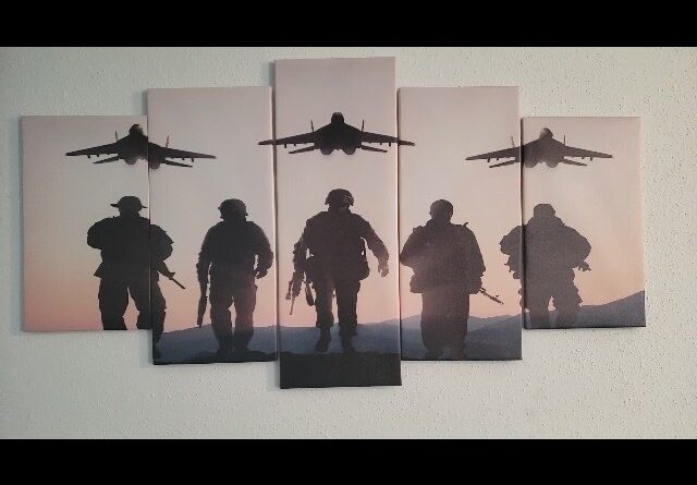 JUMPS OFF Wall - Review of  Soldiers Sunset Planes canvas 5p Review Unboxing CNBPIC Demo Test