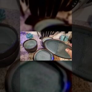 TEXTURE - Review of Pfaltzgraff Maddox Dinnerware Teal Review Unboxing Pfaltzgraff Demo Test