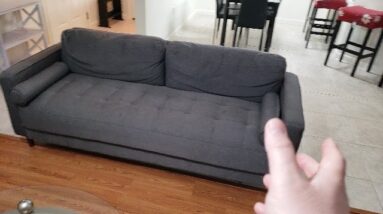 SOFT FIRM - Review of Grey Modern Elevated Sofa Review Unboxing Hawthorne Collections Demo Test