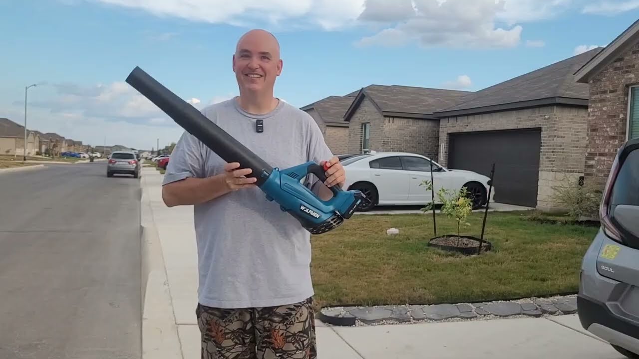 BLOWS LEAVES-GRASS-ROCKS SAND? Wolfmen Electric Cordless Leaf Blower Review Unboxing Demo