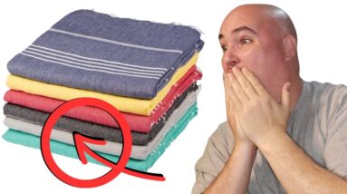 HIDDEN INSIDE?? Clotho Turkish Beach Towel Set Review Review Unboxing Clotho Demo Test